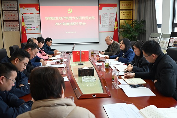 李芳赴徽鹽地產(chǎn)集團六安項目公司黨支部督導(dǎo)2021年度組織生活會